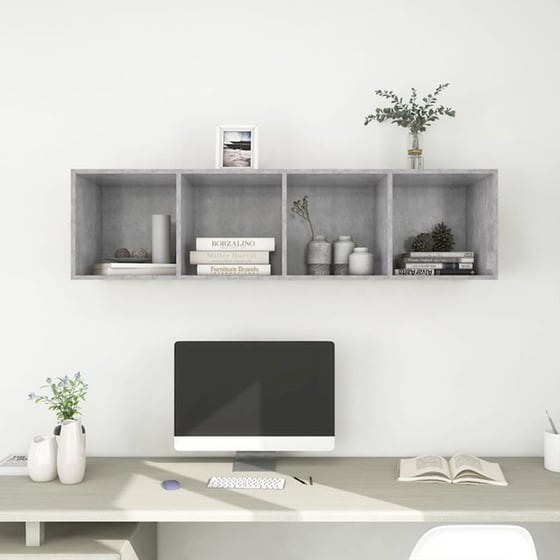 Έπιπλο Τηλεόρασης Vidaxl από Μοριοσανίδα  37x37x142,5cm - Γκρι image 5