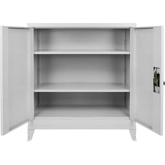 Μεταλλική Ντουλάπα Xxl 90x54x101cm Πάχους 0.6mm/0.8mm (πάτωμα) Γαλβανιζέ Με 2 Ράφια Και Ρυθμιζόμενα Πόδια - 3 Αποθηκευτικοί Χώροι Steelen image 1