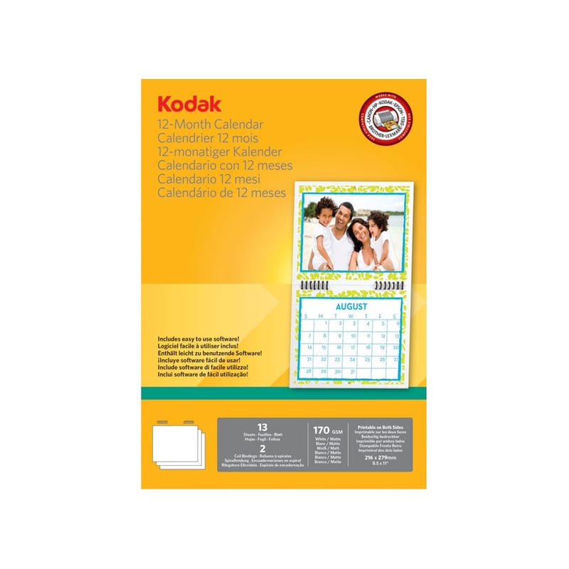 Χαρτί Φωτογραφικό Kodak 12 Month Calendar 216x279mm – 13 φύλλα