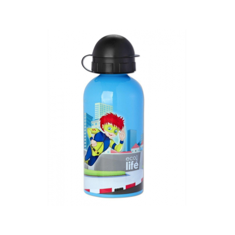 ECOLIFE Ecolife Kids, Μεταλλικό Ανοξείδωτο Παγουράκι, Super Boy, 500ml.