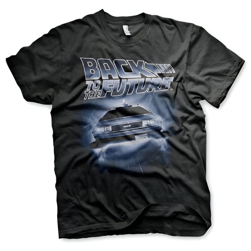 HYBRIS T-shirt Hybris Back To The Future Flying Delorean - Μαύρο