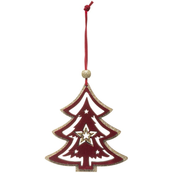 Χριστουγεννιάτικο Στολίδι Spitishop A-S Wooden Burgundy Tree 175915 Ξύλινο 1 Τμχ - Δέντρο image 0