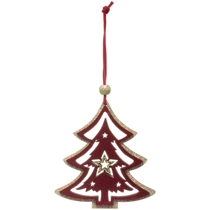 Χριστουγεννιάτικο Στολίδι Spitishop A-S Wooden Burgundy Tree 175915 Ξύλινο 1 Τμχ - Δέντρο