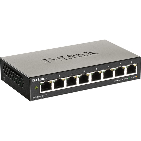 D-Link DGS-1100-08V2 Network Switch Unmanaged L2 Gigabit Ethernet (1000 Mbps) 8-Port image 1
