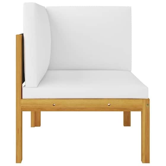 Καναπέδες Κήπου Γωνιακοί 2 Τμχ Από Μασίφ Ξύλο Ακακίας Με Μαξιλάρια 65x65x60 cm image 4