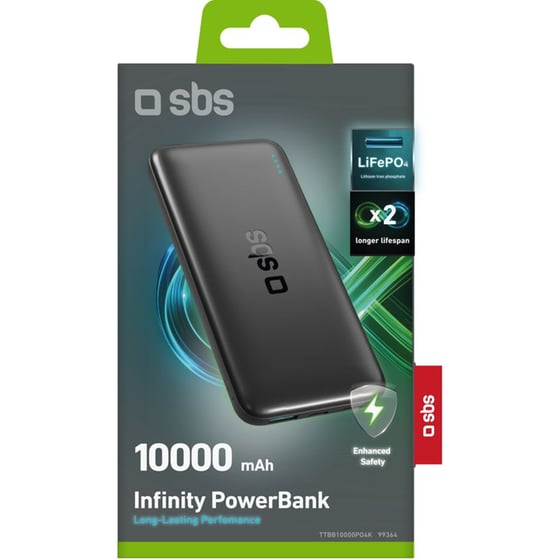 Powerbank SBS Infinity 10.000mAh - Μαύρο image 1