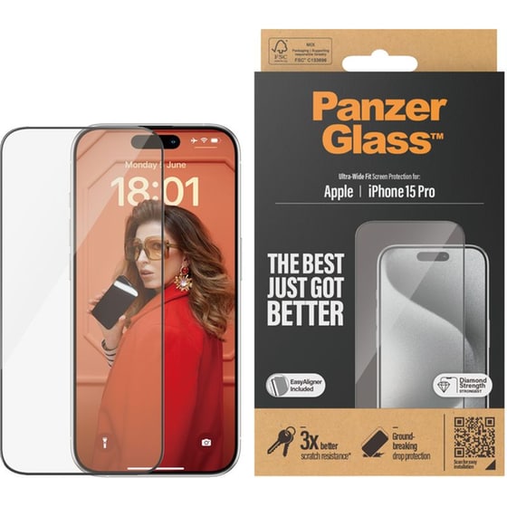Προστατευτικό οθόνης Apple iPhone 15 Pro - PanzerGlass Screen Protector Ultra-Wide Fit with EasyAligner image 1