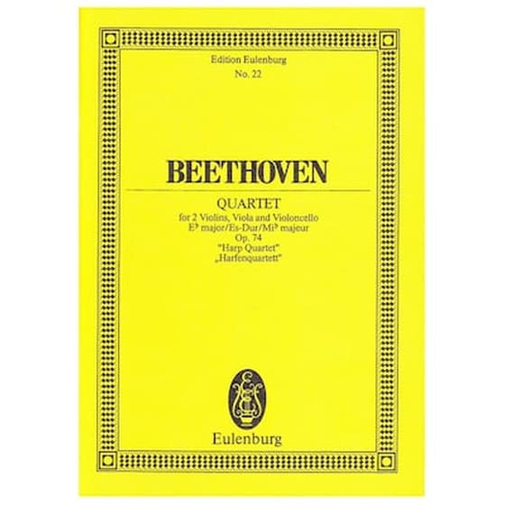 Βιβλίο Για Σύνολα Editions Eulenburg Beethoven - Quartet In Eb Major Op.74 [pocket Score] image 0