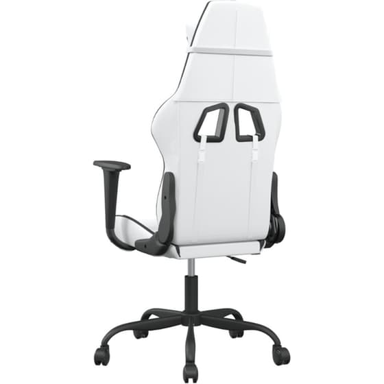Καρέκλα Gaming VIDAXL 345409 με Ρυθμιζόμενα Μπράτσα από Τεχνητό Δέρμα - Λευκό / Μαύρο image 2