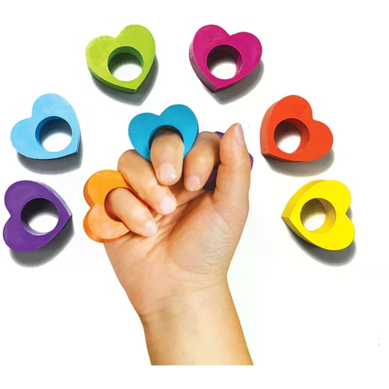 Κηρομπογιές Ooly Δαχτυλίδια Καρδιές 6 Τεμάχια image 3