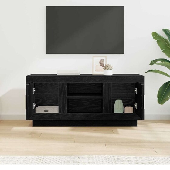 Έπιπλο Τηλεόρασης VidaXL 102 x 35 x 45 cm - Μαύρη Οξιά image 3