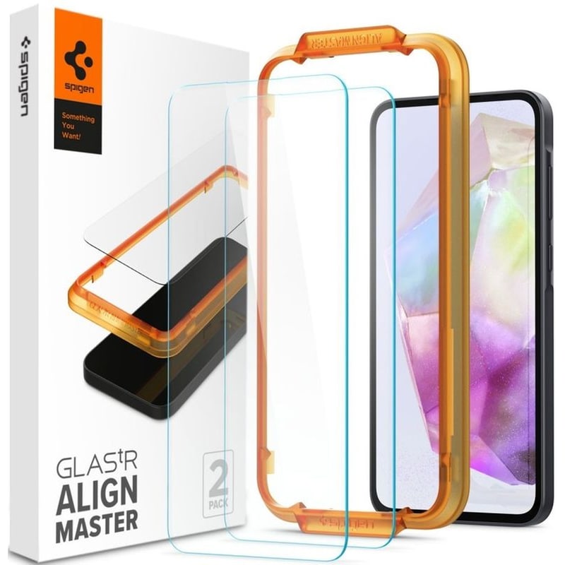 Προστατευτικό οθόνης Samsung Galaxy A35 - Spigen GLAS.tR ALIGNmaster Tempered Glass 0.3mm 9H - 2 τμχ