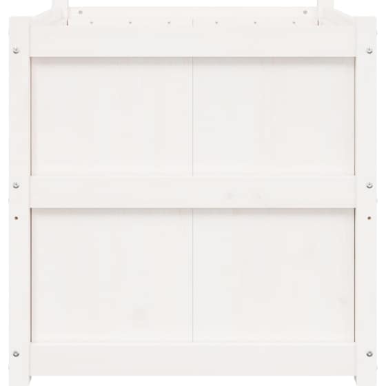 Ζαρντινιέρα VidaXL από Μασίφ Ξύλο Πεύκου 70x70cm - Λευκό image 3