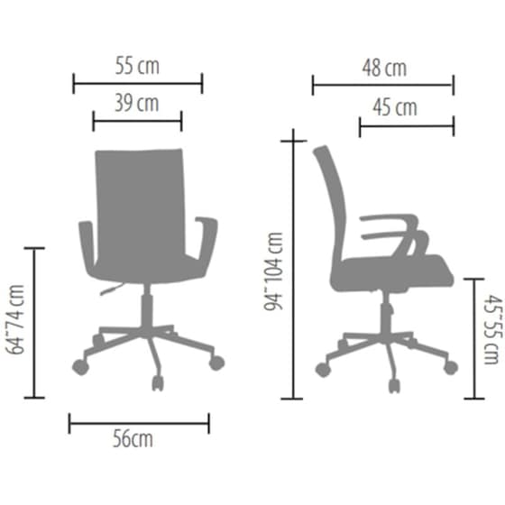 Καρέκλα Γραφείου Liberta Bingo από Ύφασμα - Γκρι image 2