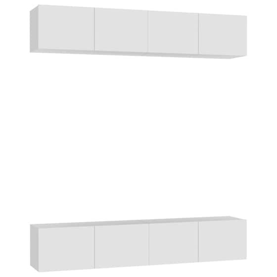 Έπιπλα Τηλεόρασης VidaXL από Μοριοσανίδα 4 τμχ 80x30x30cm - Λευκό image 0