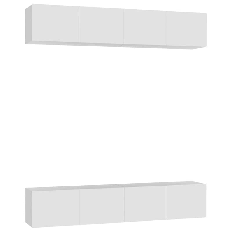 Έπιπλα Τηλεόρασης VidaXL από Μοριοσανίδα 4 τμχ 80x30x30cm - Λευκό VIDAXL