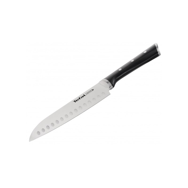 TEFAL Μαχαίρι Ξεφλουδίσματος TEFAL Ice Force Santoku από Ανοξείδωτο Ατσάλι - Μαύρο