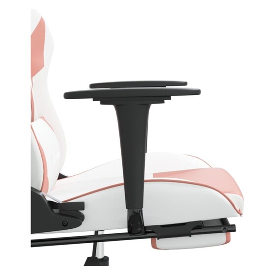 Καρέκλα Gaming VIDAXL 3143708 με Υποπόδιο από Τεχνητό Δέρμα - Λευκό image 7