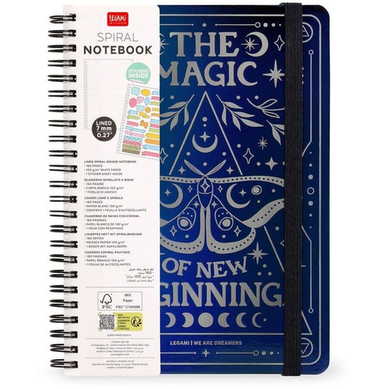 Σημειωματάριο Legami Ριγέ Σπιράλ Maxi Α4 Moth image 6