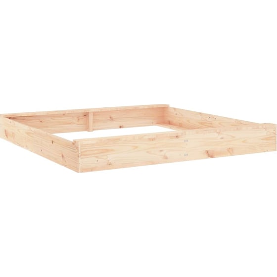 VidaXL Αμμοδόχος με Καθίσματα Τετράγωνη 160x160x20cm Ξύλινη - Φυσικό Χρώμα Ξύλου image 1