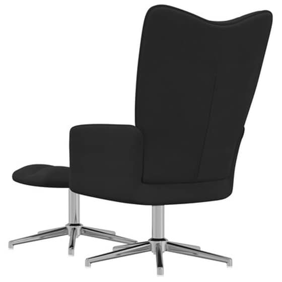 Vidaxl Πολυθρόνα Relax Μαύρη Βελούδινη Με Σκαμπό image 5