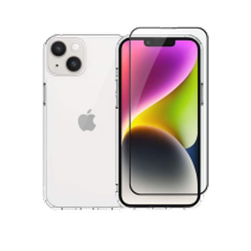 Θήκη + Προστασία Οθόνης Apple iPhone 14 - Vivid Set TPU Case + Tempered Glass - Black
