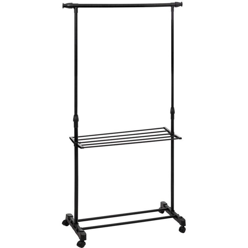 SPITISHOP Κρεμάστρα Ρούχων Δαπέδου Spitishop Τροχήλατη F-v Airer 193484 145x41x160 cm - Μαύρη