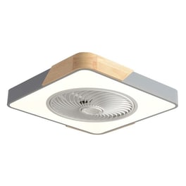 EUROLAMP 300-25074 Ανεμιστήρας Οροφής Με Φως Led  Τηλεχειριστήριο 50εκ. 15W Γκρι και Ξύλο