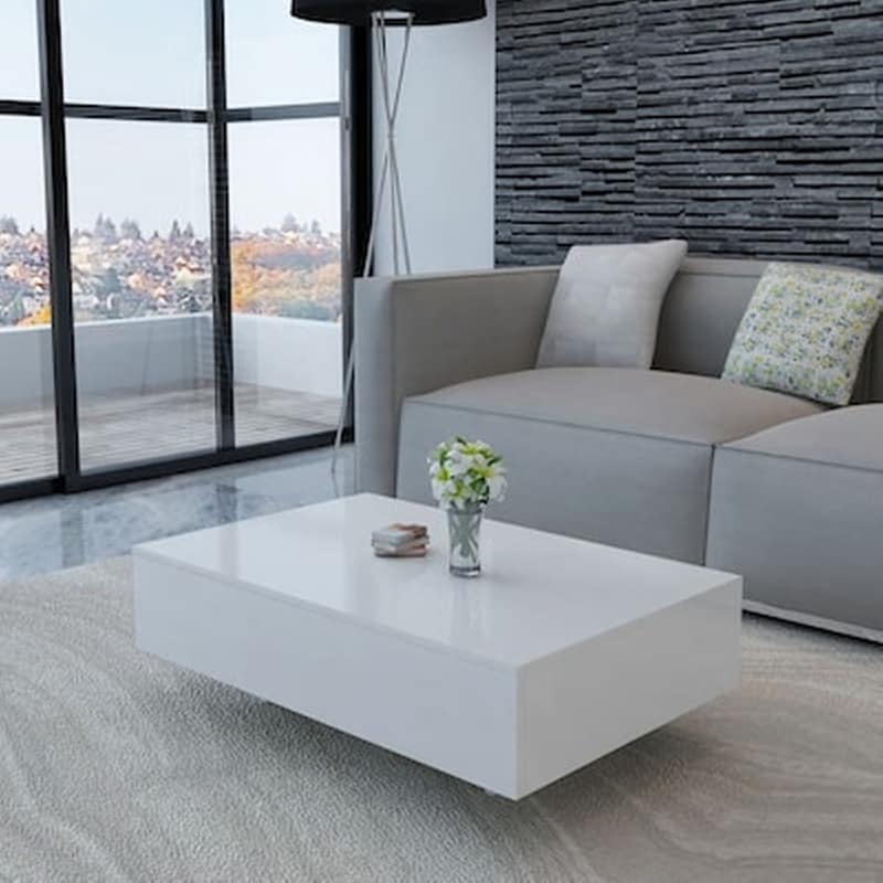Τραπεζάκι Σαλονιού VidaXL από MDF 85x55x31cm - Λευκό