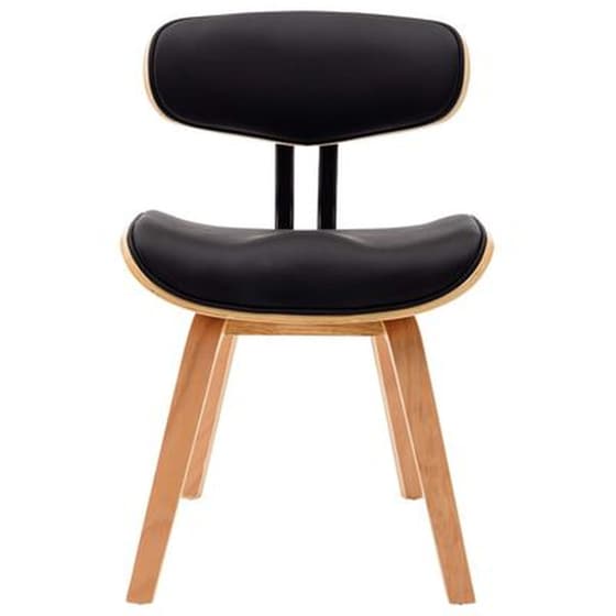 Καρέκλες Τραπεζαρίας Vidaxl από Λυγισμένο Ξύλο/Συνθετικό Δέρμα 2 Τμχ - Μαύρες image 2