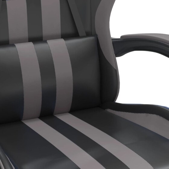 Καρέκλα Gaming VIDAXL 3143834 με Υποπόδιο από Τεχνητό Δέρμα - Γκρι image 5