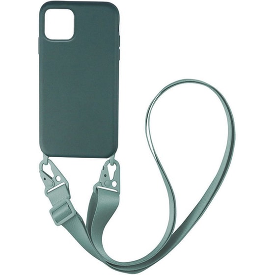 Θήκη Apple iPhone 11 - My Colors Carryhang Liquid Silicone Strap - Πράσινο Σκούρο image 0