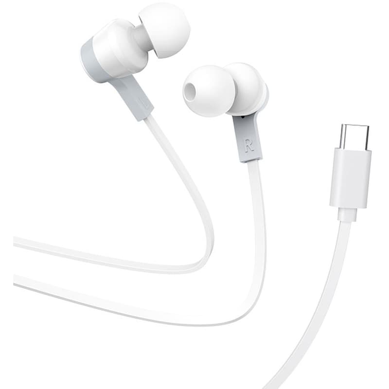 HOCO Hands Free Hoco M86 Oceanic Universal Earphones Deep Bass Stereo Usb-c Συμβατά Με Όλες Τις Συσκευές Usb-c Λευκό 1.2m