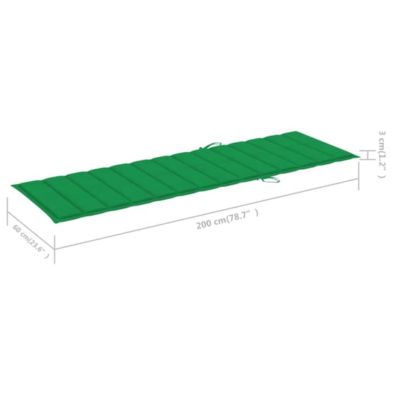 Ξαπλώστρα VidaXL από Μασίφ Ξύλο Ακακίας 200x68x30-86 cm - Γκρι/Πράσινη image 13