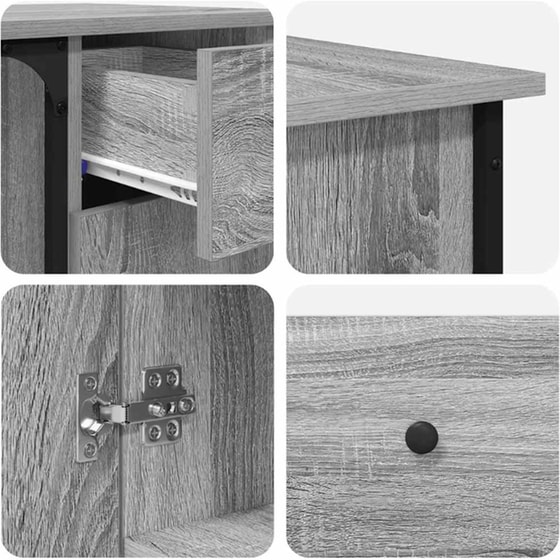 Γραφείο VidaXL από Επεξεργασμένο Ξύλο 141x141x75 cm - Γκρι Sonoma image 9