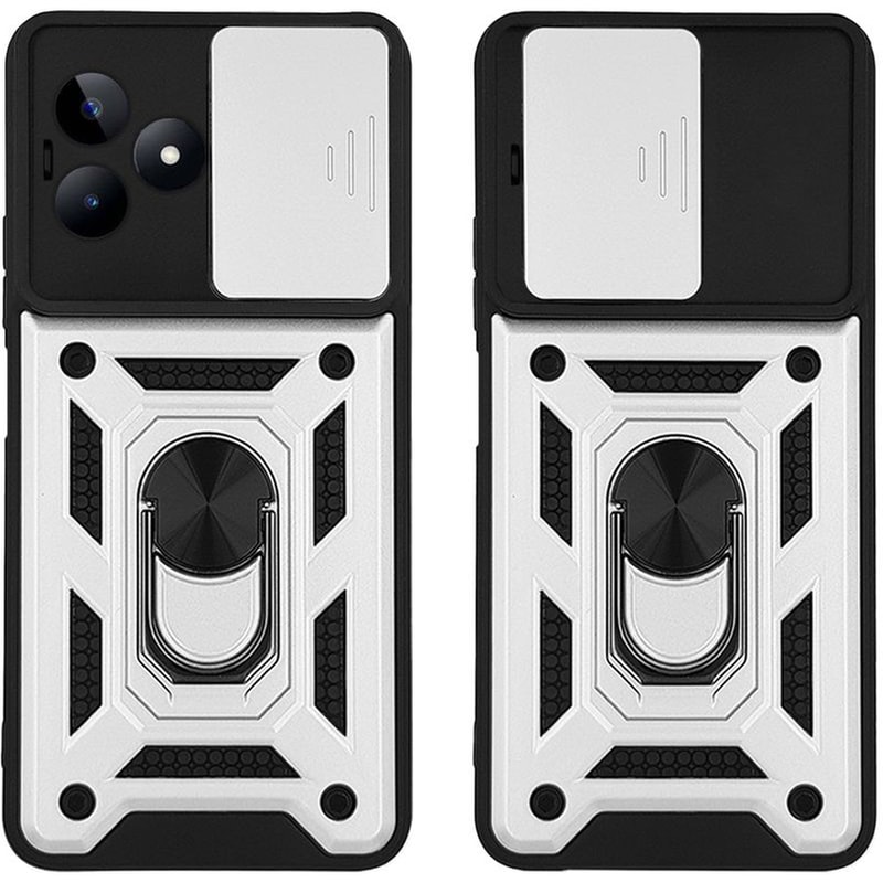SONIQUE Θήκη Realme C51/ Realme C53 - Sonique Ring Armor Campro - Ασημί