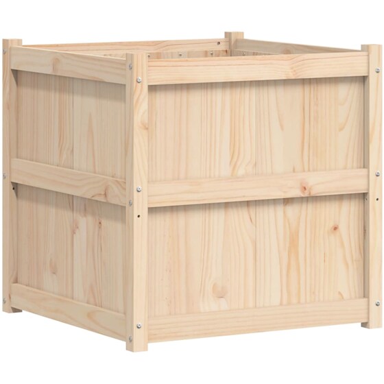 Ζαρντινιέρα VidaXL από Μασίφ Ξύλο Πεύκου 70x70cm - Μπεζ image 0
