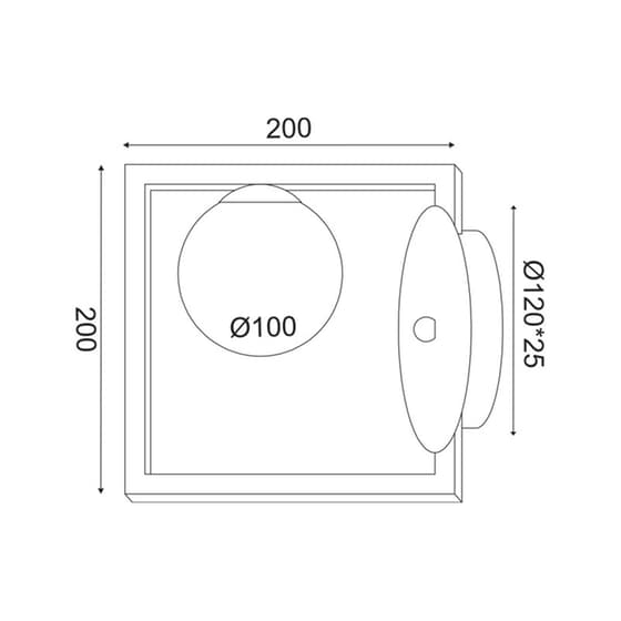 Απλίκα Τοίχου Aca Quadro Od91221w Μεταλλική 10x20x20 cm - Μαύρη/Λευκή image 1