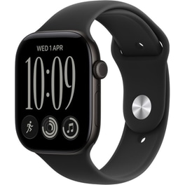 Apple Watch Series 12 GPS + Cellular 46mm Black Aluminium Case with Black Sport Band - S/M