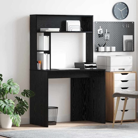 Γραφείο VidaXL από Επεξεργασμένο Ξύλο 91x50x149 cm - Μαύρη Οξιά image 2