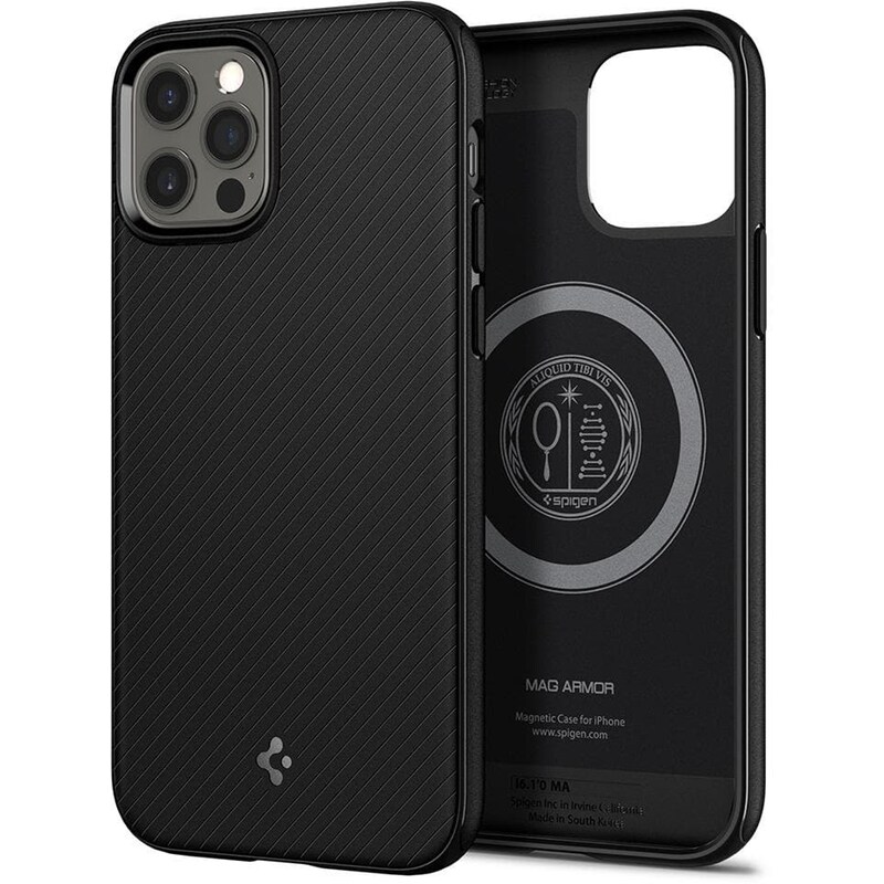 Θήκη Apple iPhone 12/iPhone 12 Pro - Spigen Mag Armor (MagFit) - Black