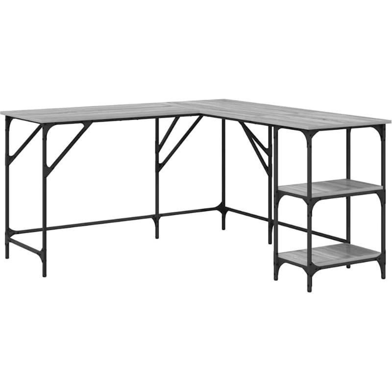 Γραφείο VidaXL από Επεξεργασμένο Ξύλο 139x139x75 cm - Γκρι Sonoma