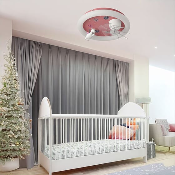 EUROLAMP 300-25059 Παιδικός Ανεμιστήρας Οροφής  Με Φως Led  Τηλεχειριστήριο 50εκ. Μονόκερος Ροζ image 1