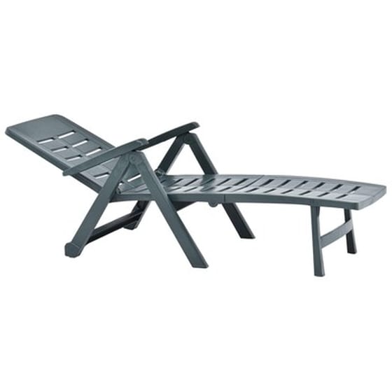 Ξαπλώστρα VidaXL Πτυσσόμενη Πλαστική 189x72x96 cm - Πράσινο image 5