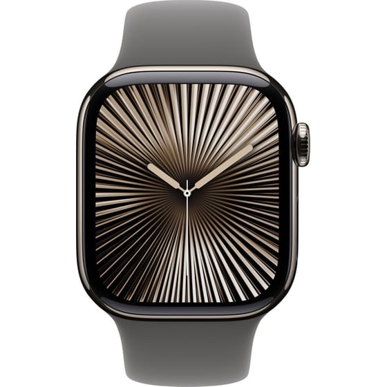 Apple Watch Series 10 GPS + Cellular 42mm Natural Titanium Case with Stone Gray Sport Band  - M/L image 1