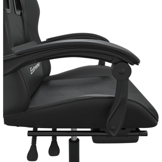 Καρέκλα Gaming VIDAXL 349611 με Υποπόδιο από Τεχνητό Δέρμα - Μαύρη image 4