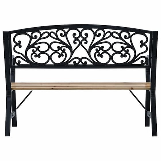 Παγκάκι Κήπου VidaXL από Ξύλο/Ατσάλι 120x56x87 cm - Μαύρο/Καφέ image 3