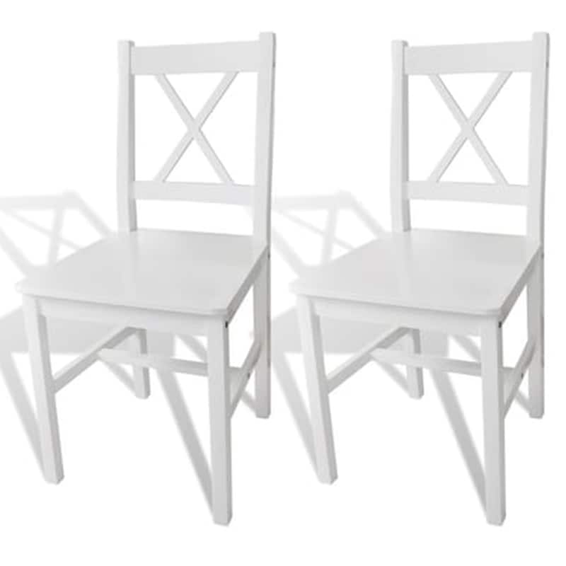 Vidaxl Καρέκλες Τραπεζαρίας 2 Τεμ. Λευκές Από Ξύλο Πεύκου