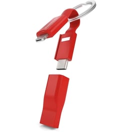 Σετ Καλωδίων Vonmählen High Five Μπρελόκ Usb-C,micro Usb,Lightning,Usb - Red