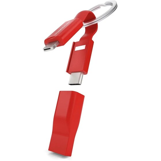 Σετ Καλωδίων Vonmählen High Five Μπρελόκ Usb-C,micro Usb,Lightning,Usb - Red image 0